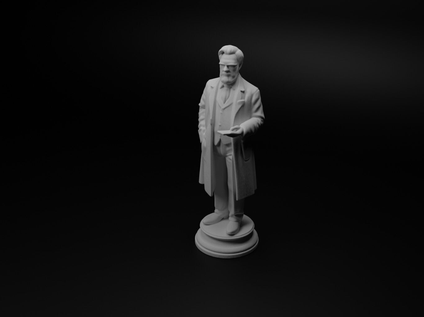 Professor Bust Chess 3D print model_1