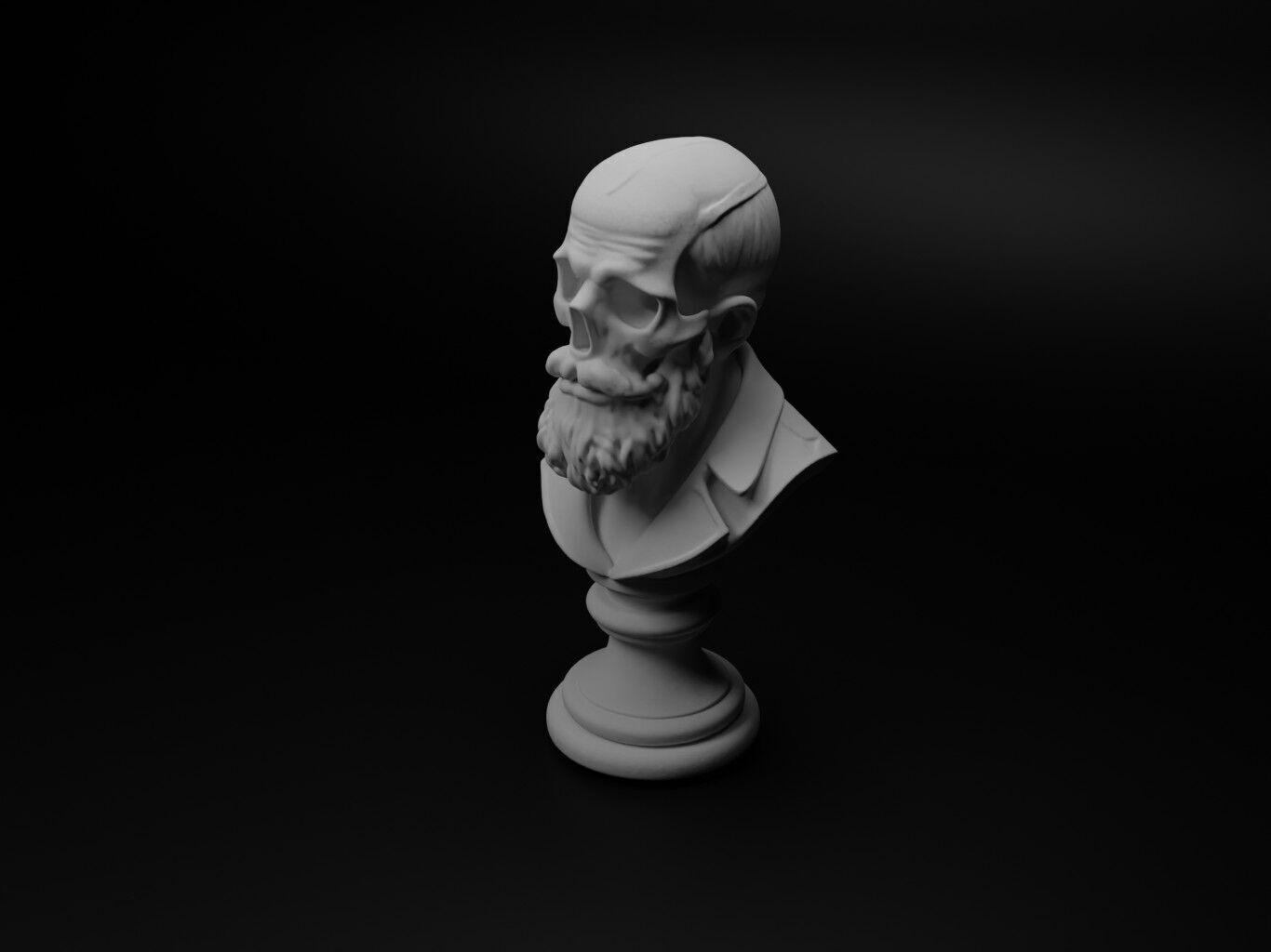 Resurrectionist Bust Chess 3D print model_1