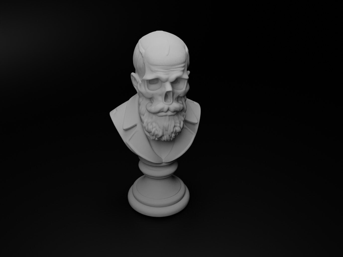 Resurrectionist Bust Chess 3D print model_2