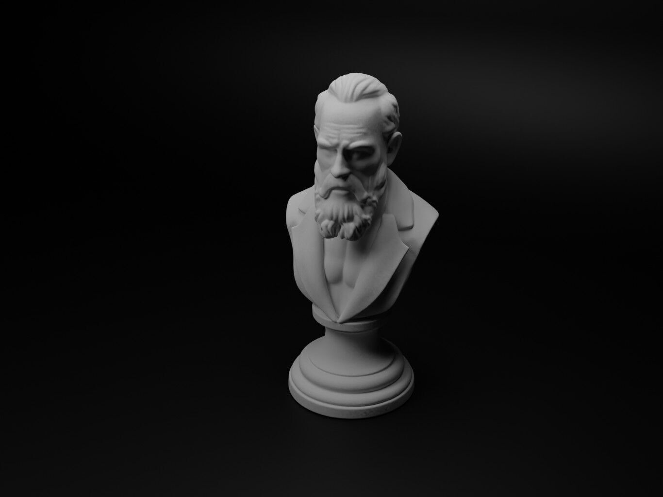 Resurrectionist Bust Chess 3D print model_1