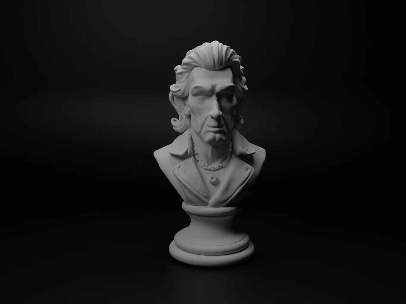 Rock Star Bust Chess 3D print model