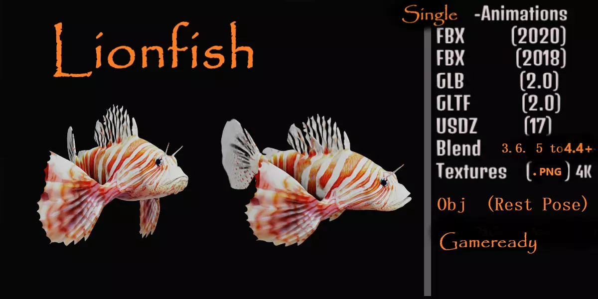 Lionfish Low-poly 3D model
