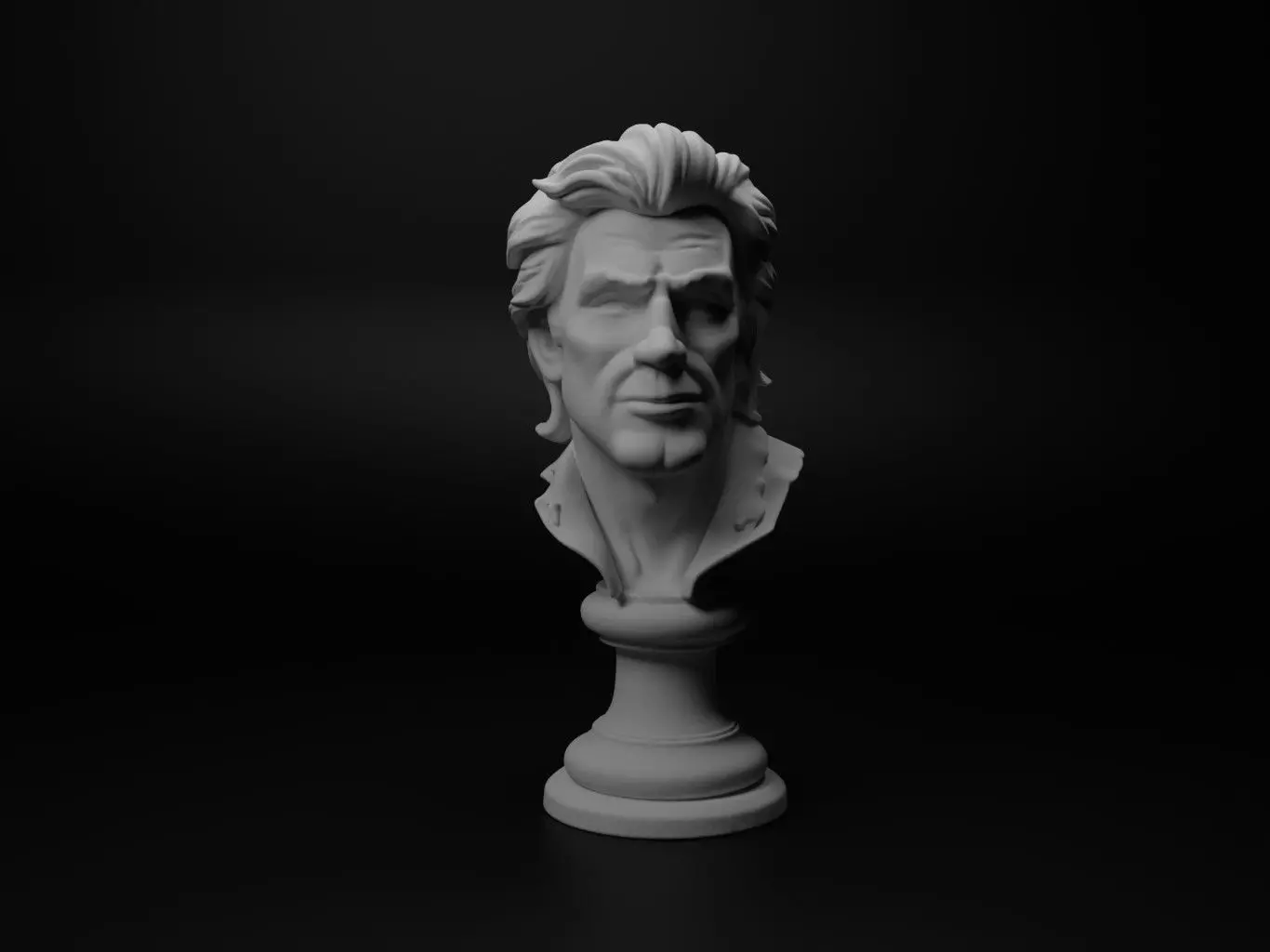 Rock Star Bust Chess 3D print model