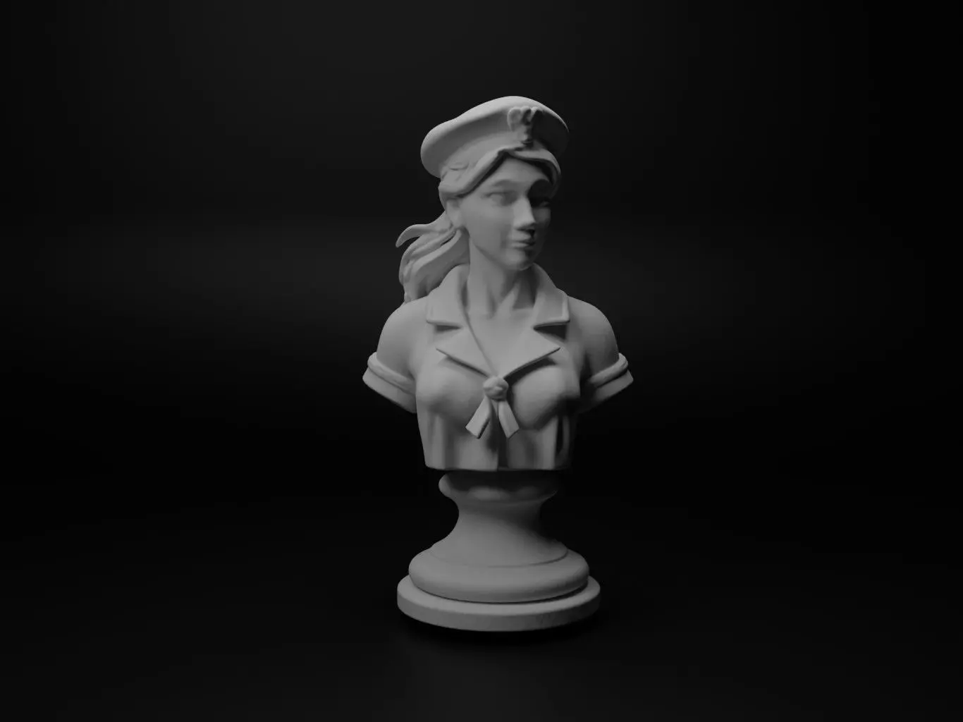 Sailor Bust Chess 3D print model_0
