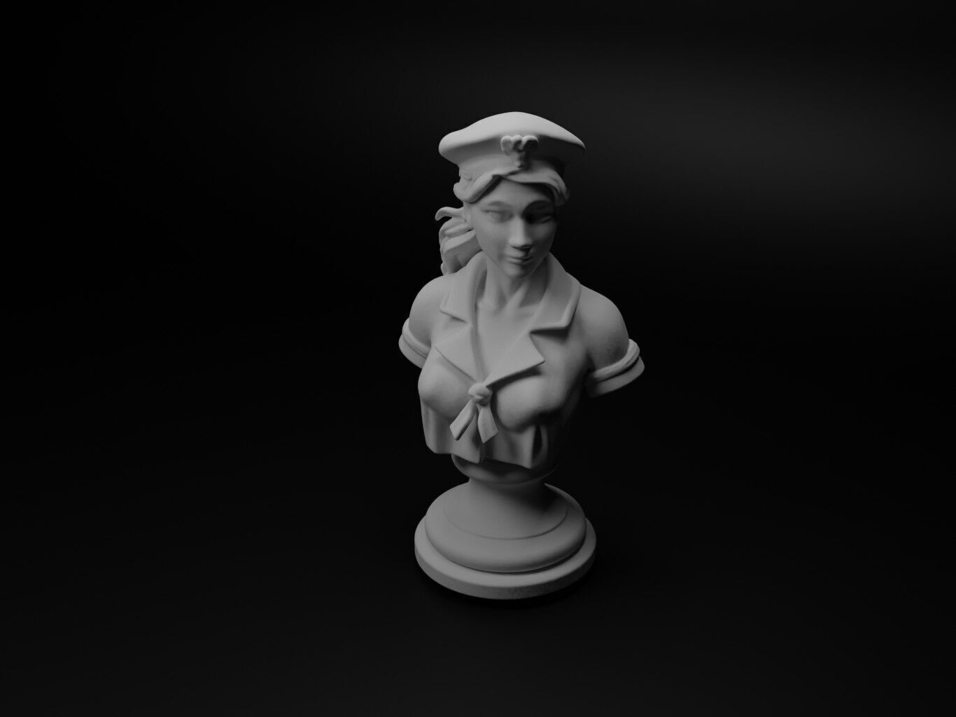 Sailor Bust Chess 3D print model_1