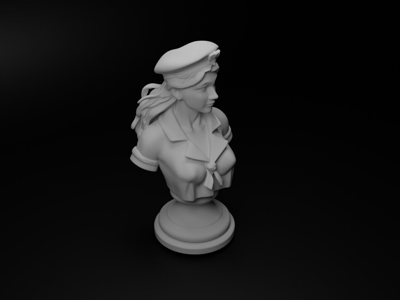 Sailor Bust Chess 3D print model_2