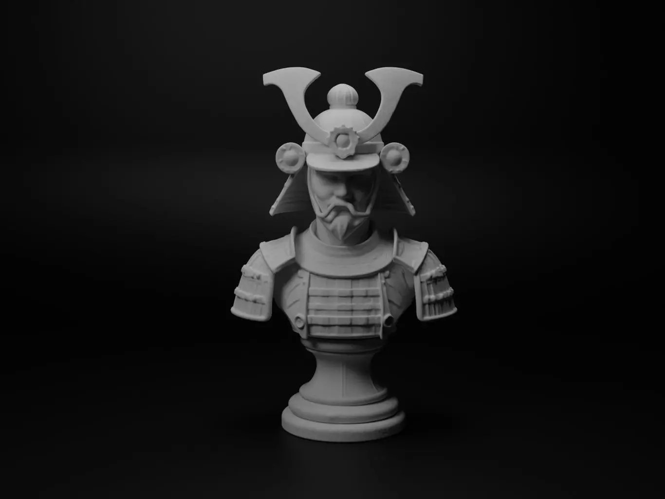 Samurai Bust Chess 3D print model_0