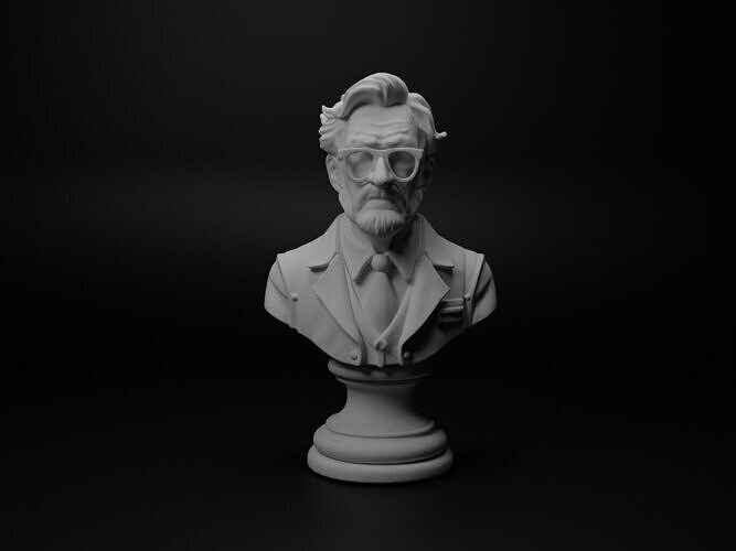 Scientist Bust Chess 3D print model