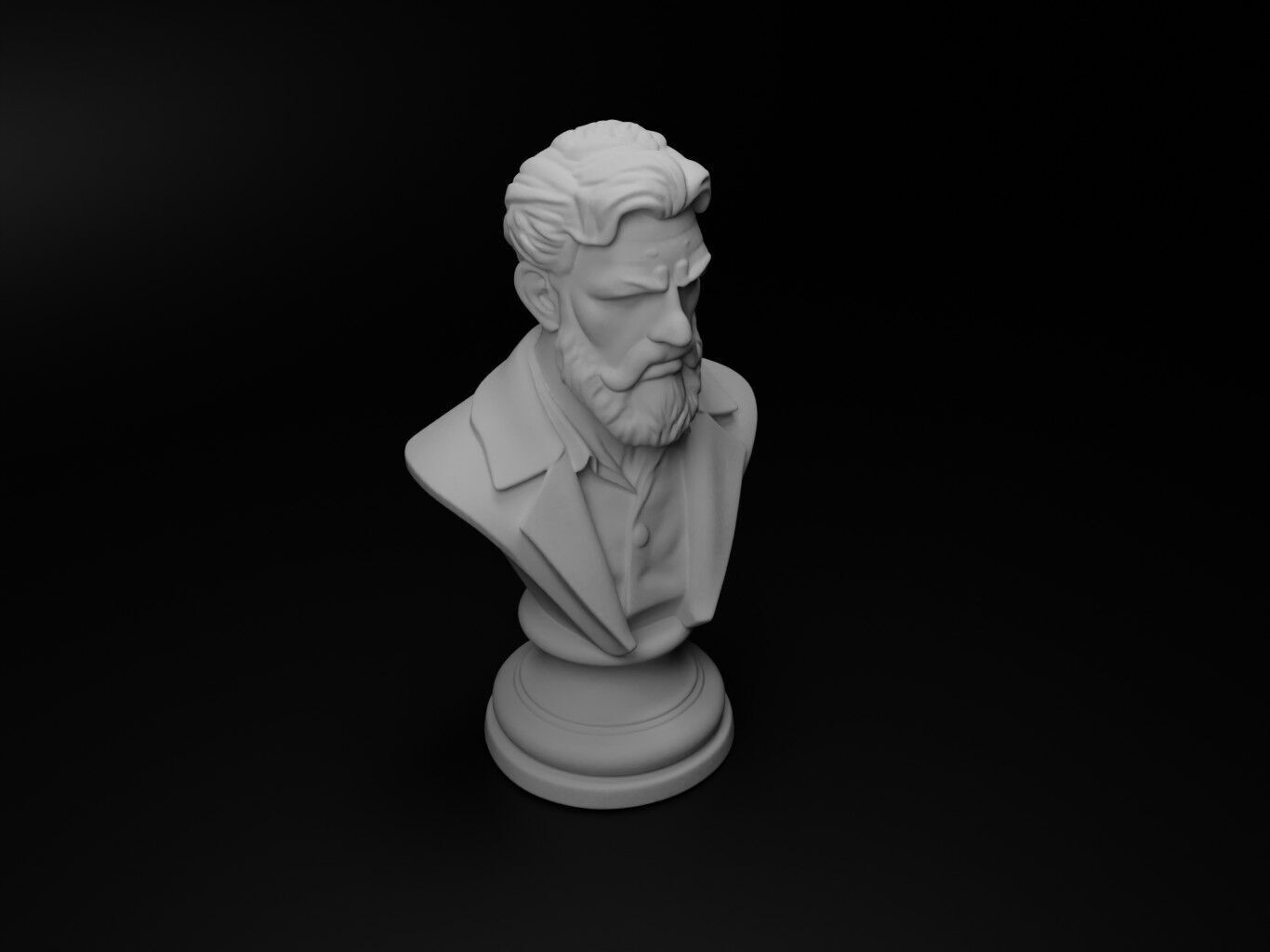 Selfless Hero Bust Chess 3D print model_2