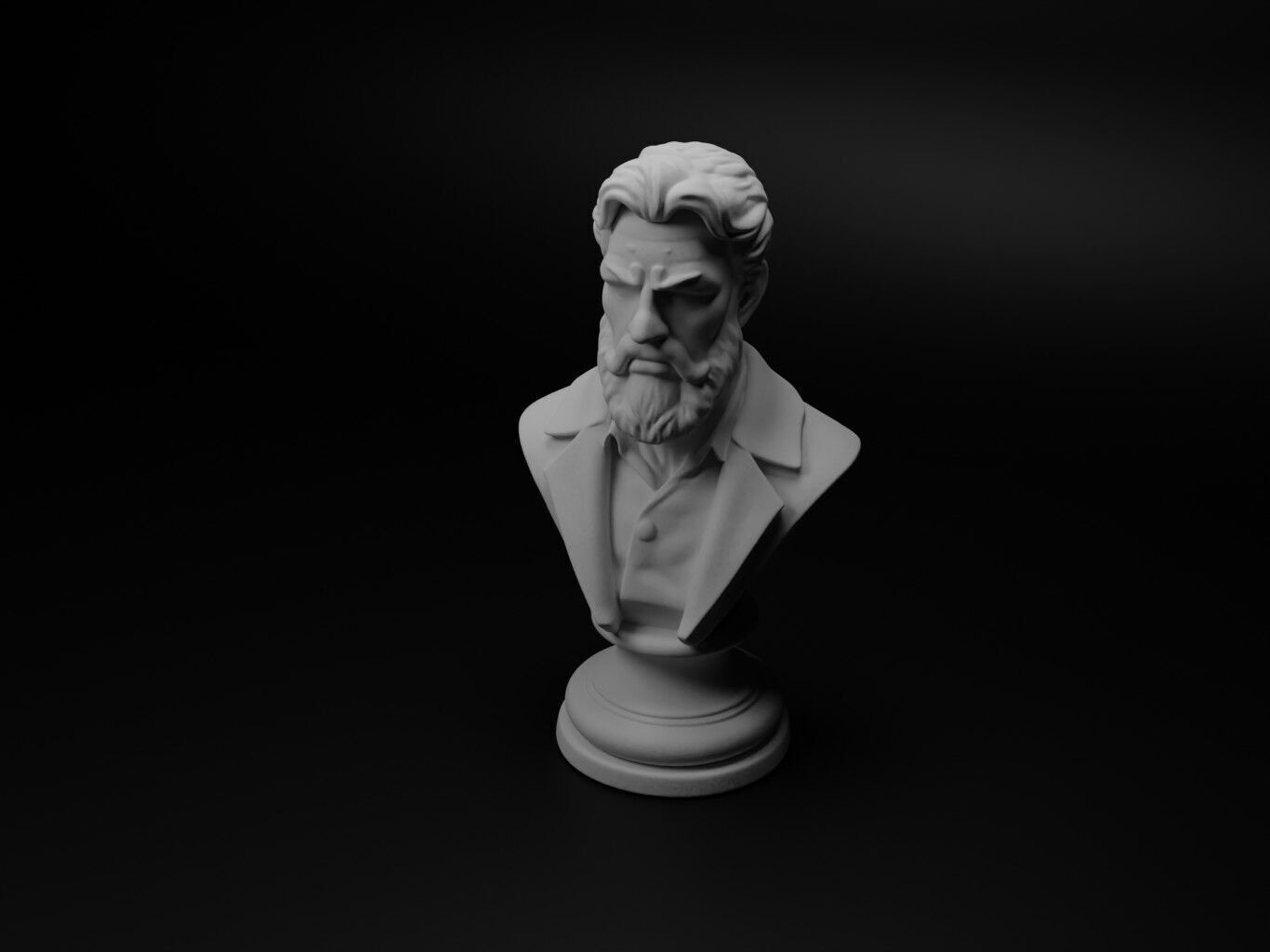 Selfless Hero Bust Chess 3D print model_1