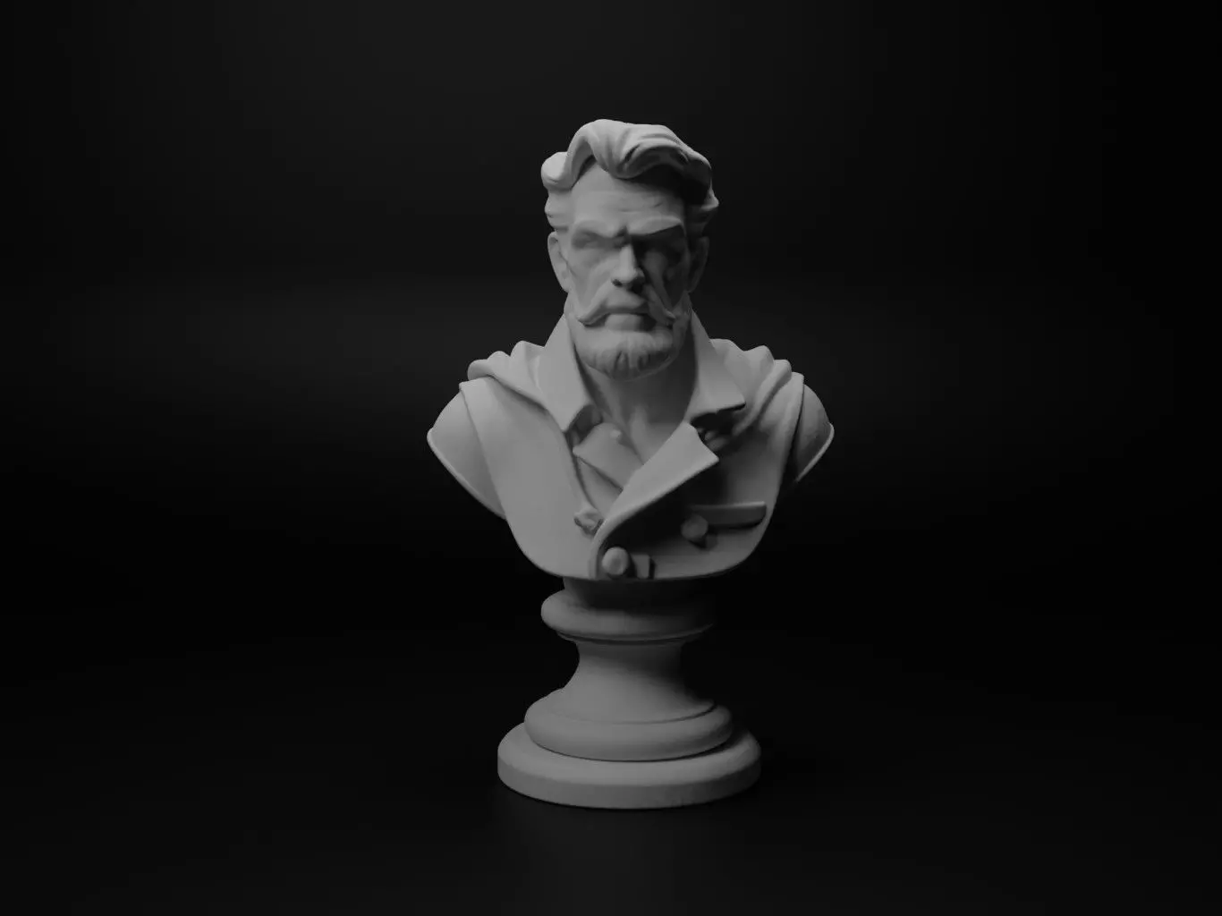 Selfless Hero Bust Chess 3D print model_0