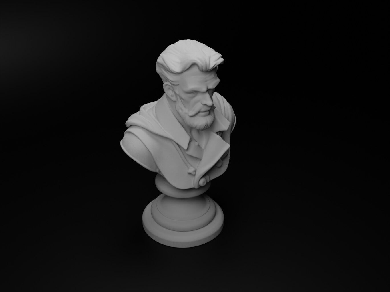 Selfless Hero Bust Chess 3D print model_2