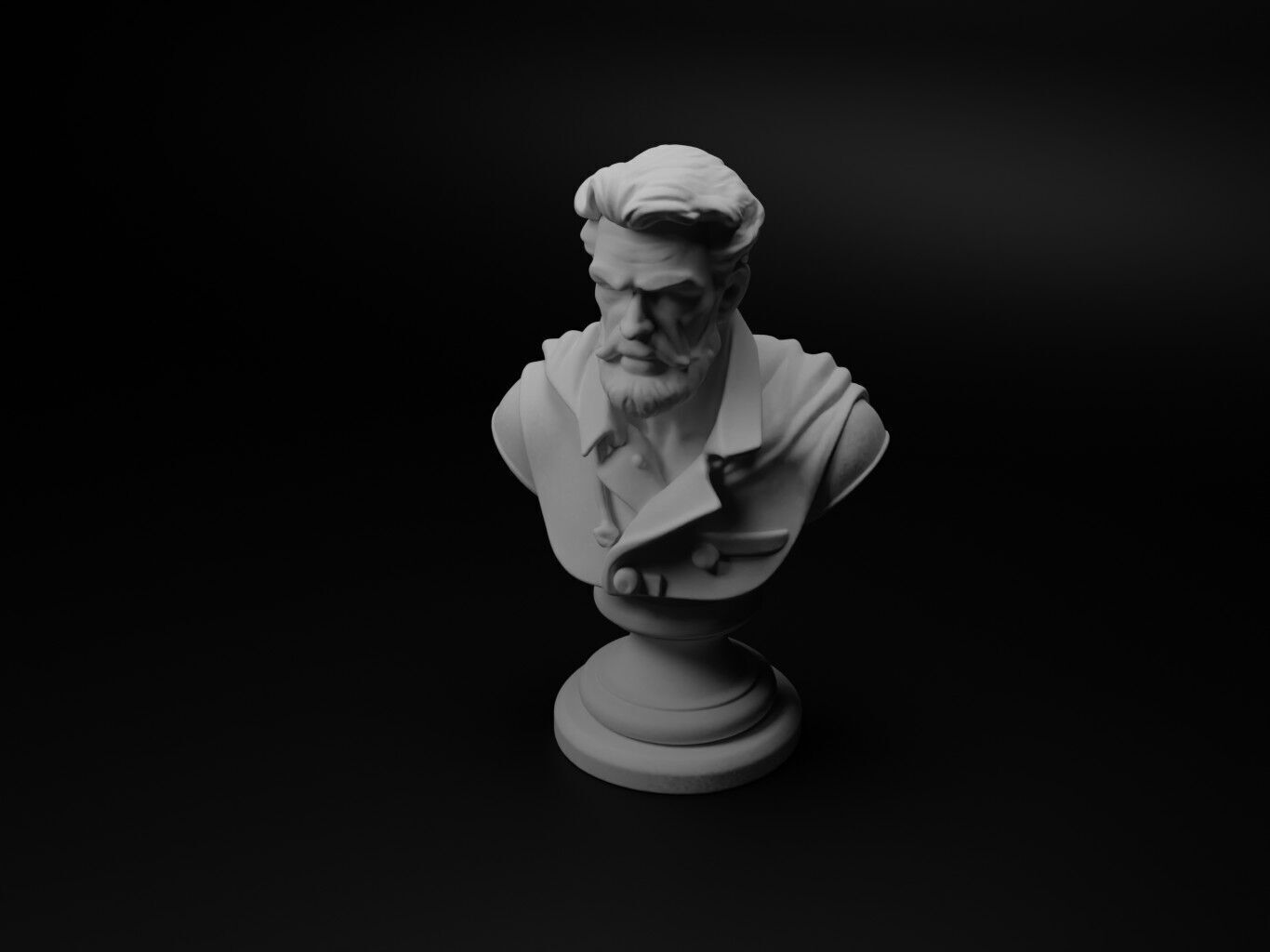 Selfless Hero Bust Chess 3D print model_1