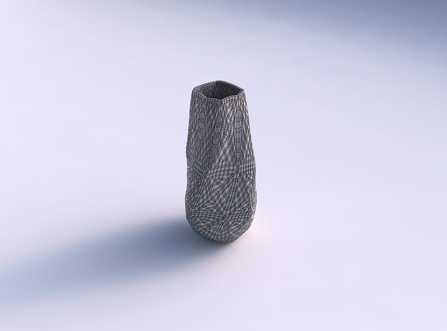 Bottom wide vase helix with fine mosaic plates 3D print model_5