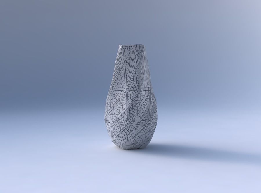 Bottom wide vase helix with fine mosaic plates 3D print model_4