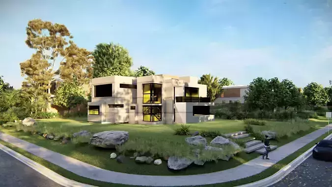 Casa Scene-villa-modern house 3D model