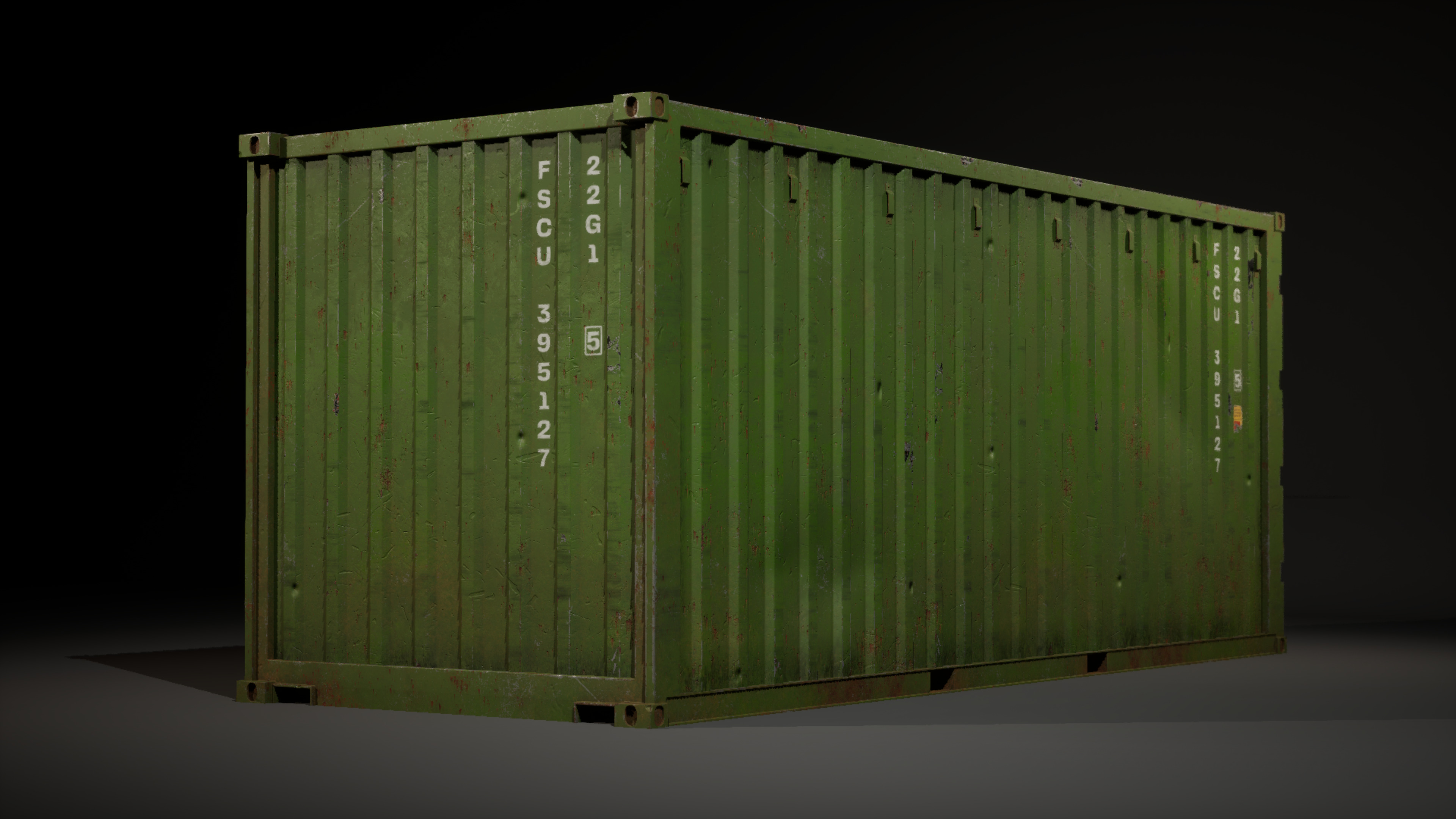 Shipping Container Low-poly 3D model_6