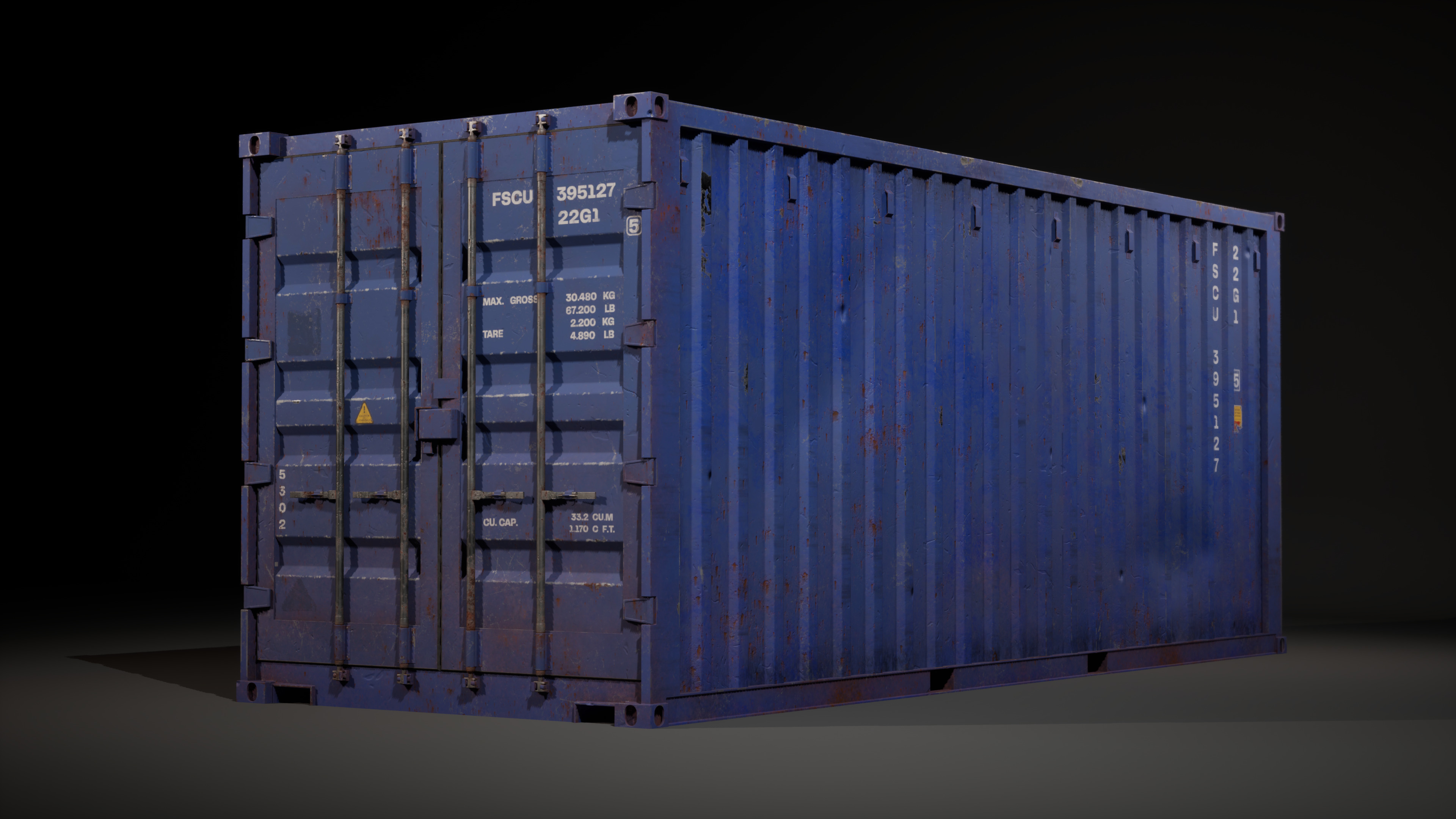 Shipping Container Low-poly 3D model_2