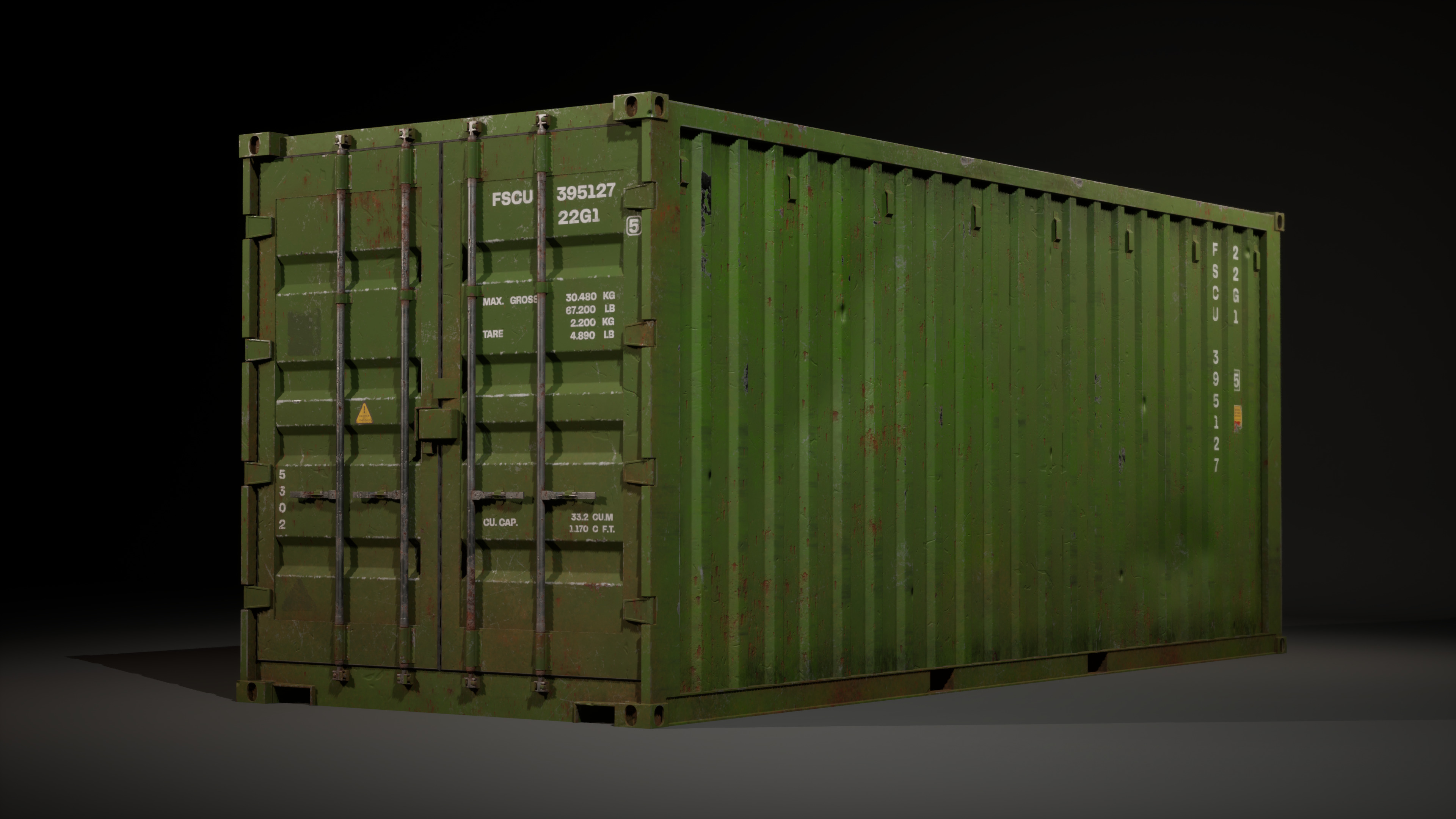 Shipping Container Low-poly 3D model_3