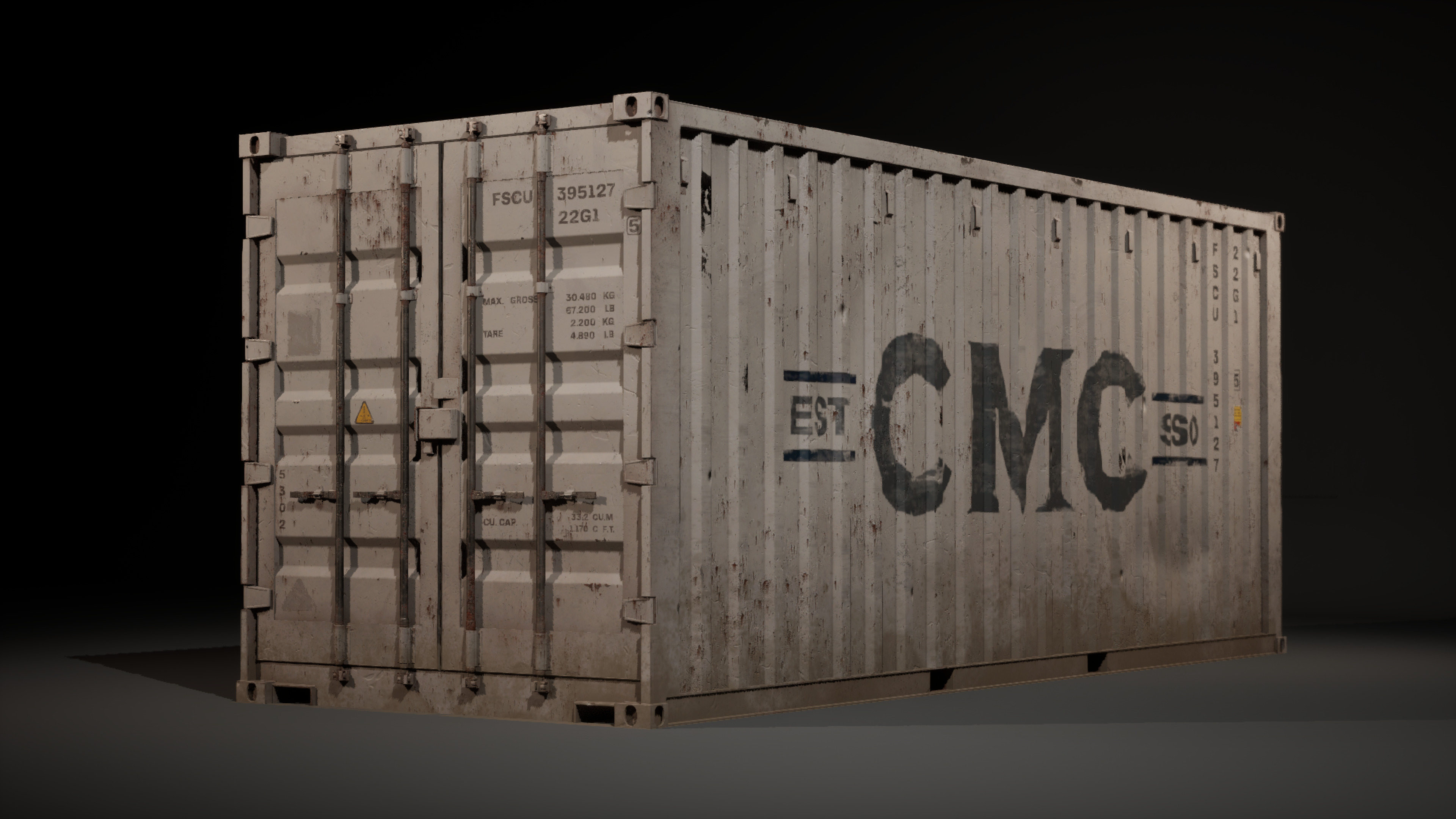 Shipping Container Low-poly 3D model_4