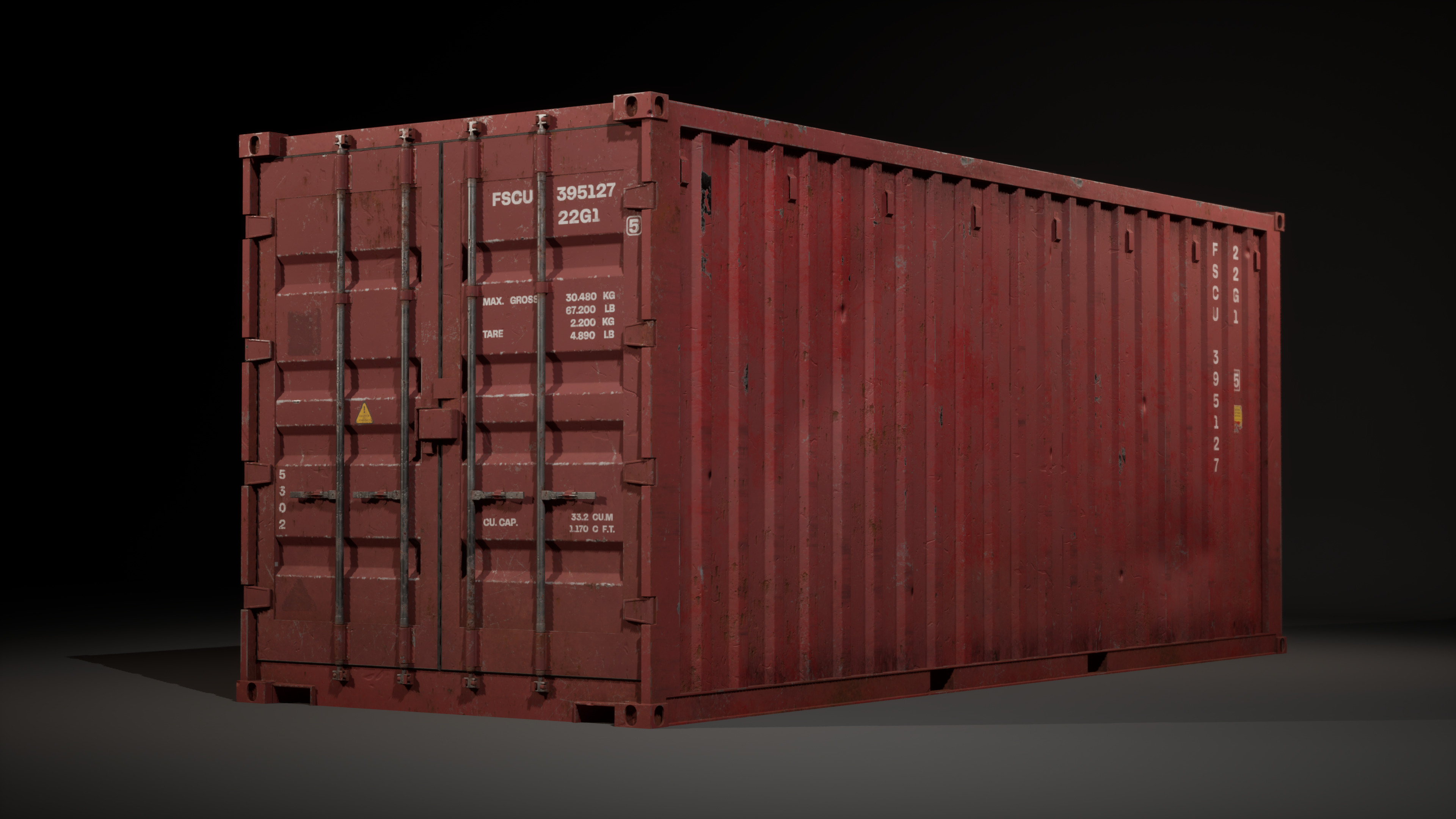 Shipping Container Low-poly 3D model_1