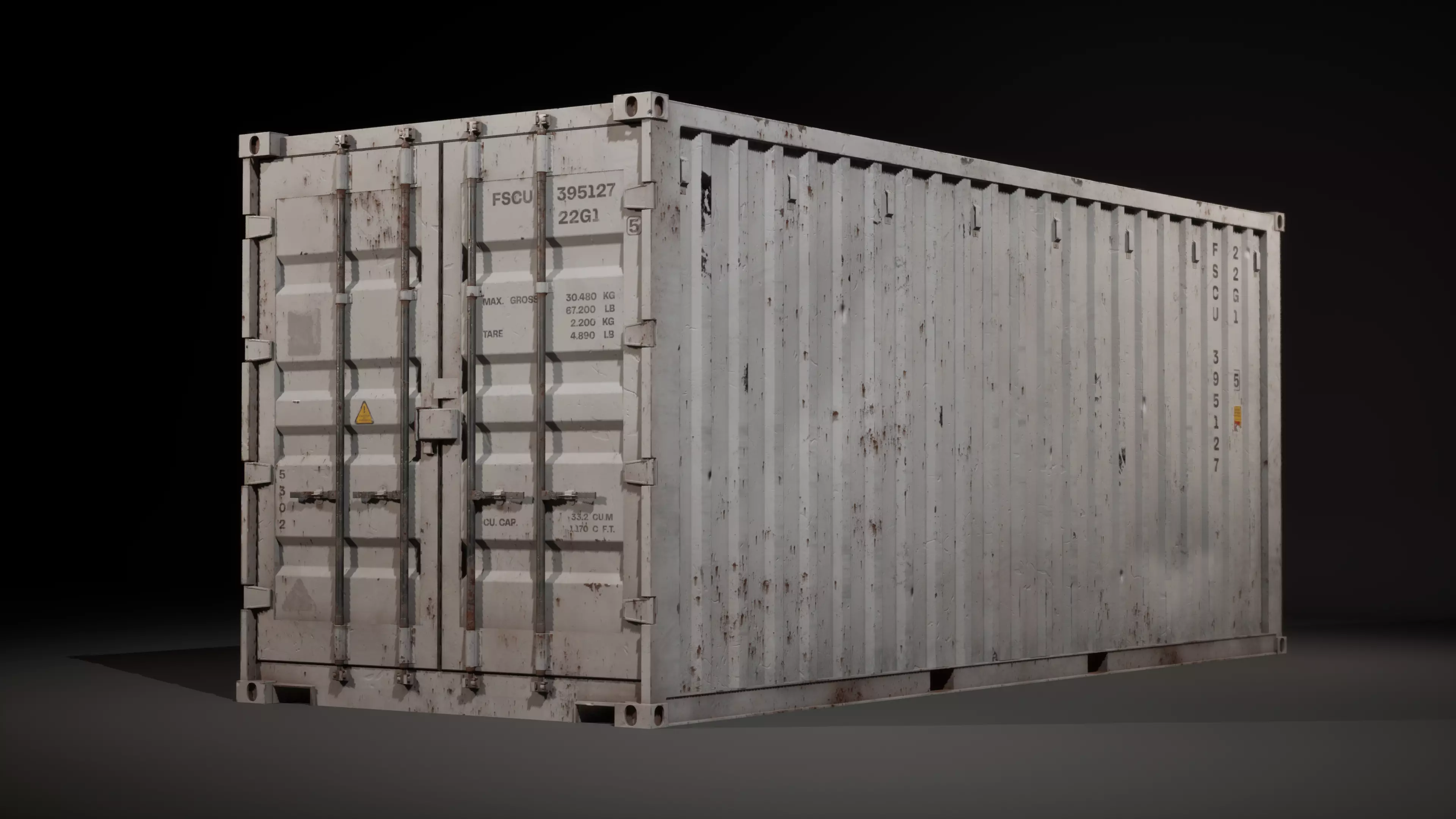Shipping Container Low-poly 3D model_0