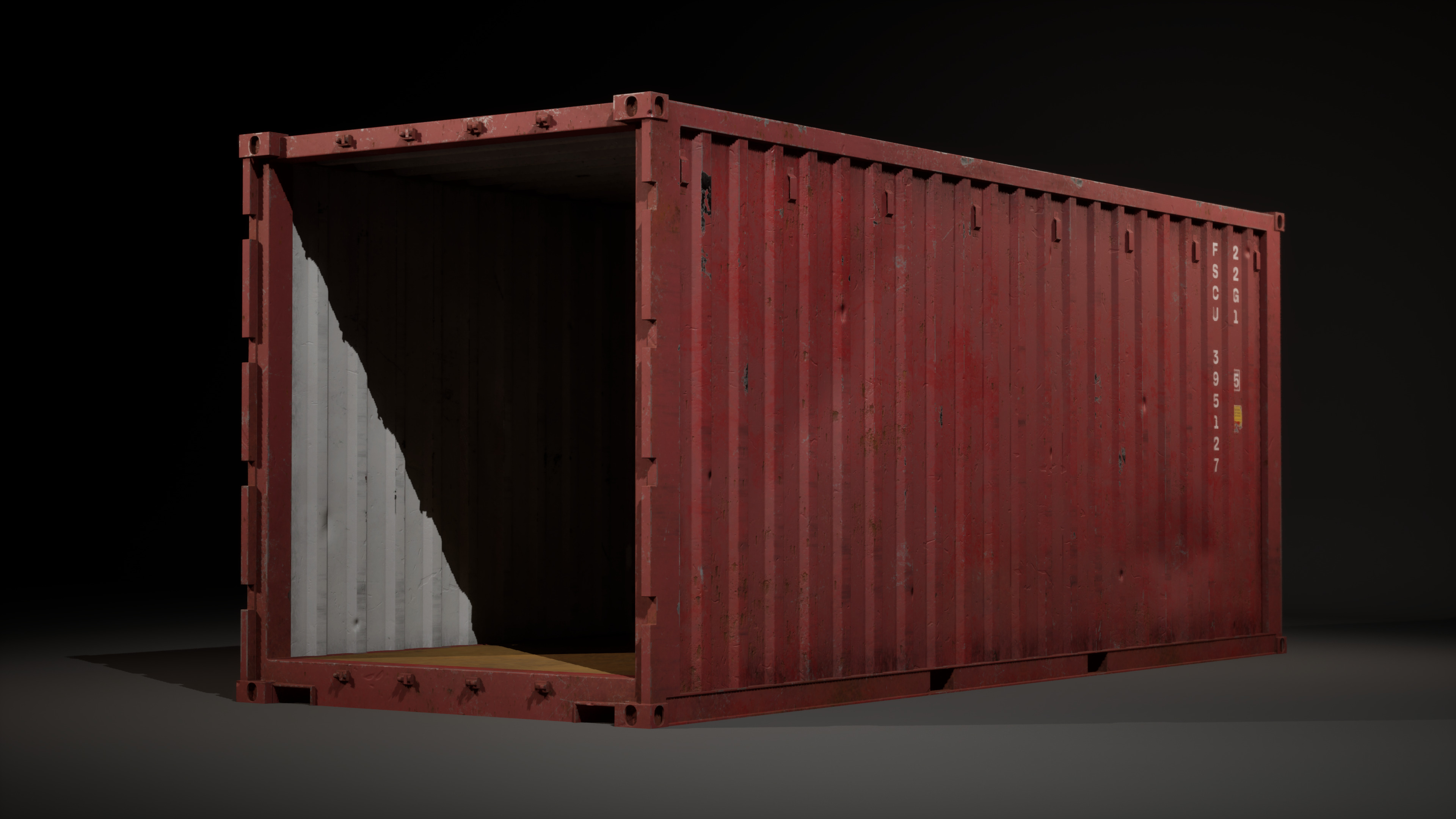 Shipping Container Low-poly 3D model_5