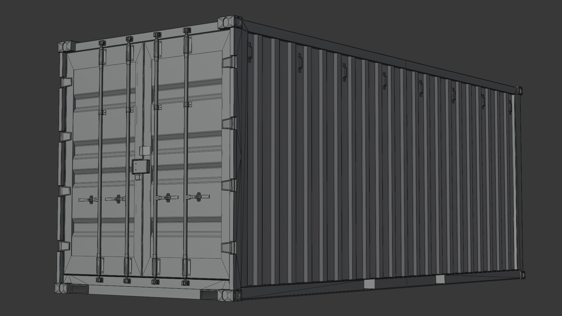 Shipping Container Low-poly 3D model_8