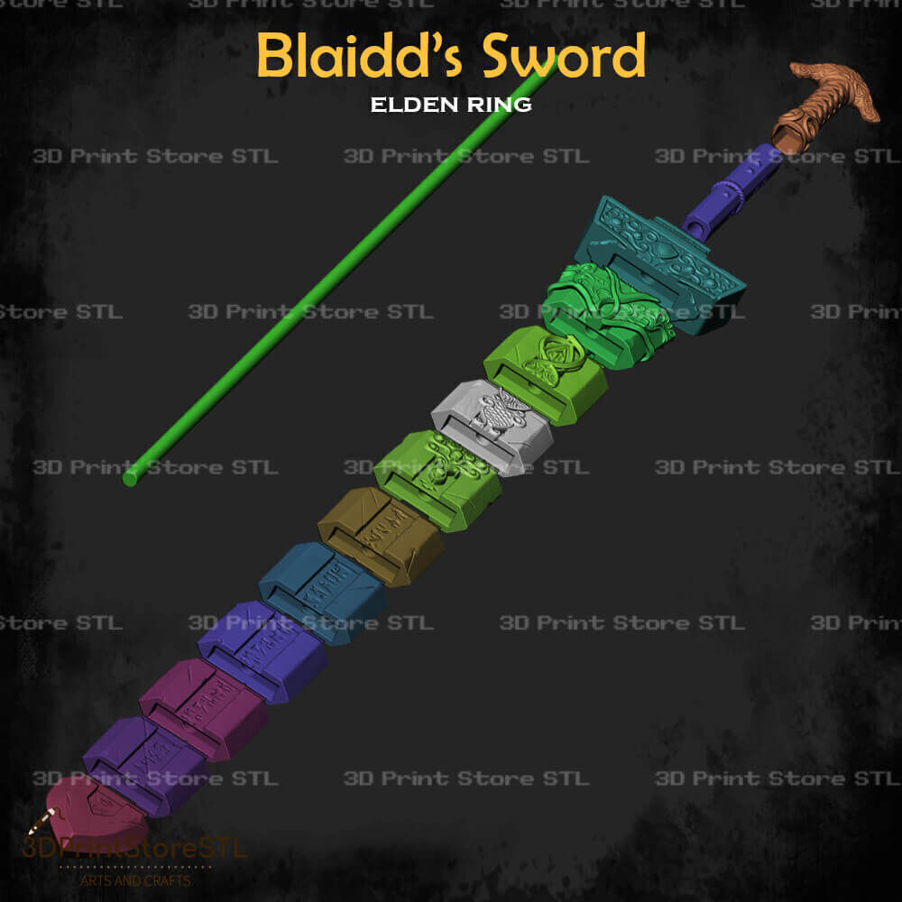 Blaidd Sword Cosplay Elden Ring - STL File 3D print model_5