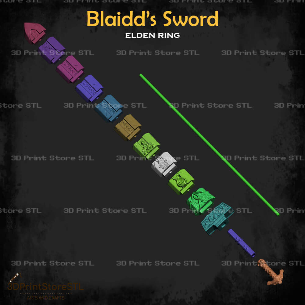 Blaidd Sword Cosplay Elden Ring - STL File 3D print model_4