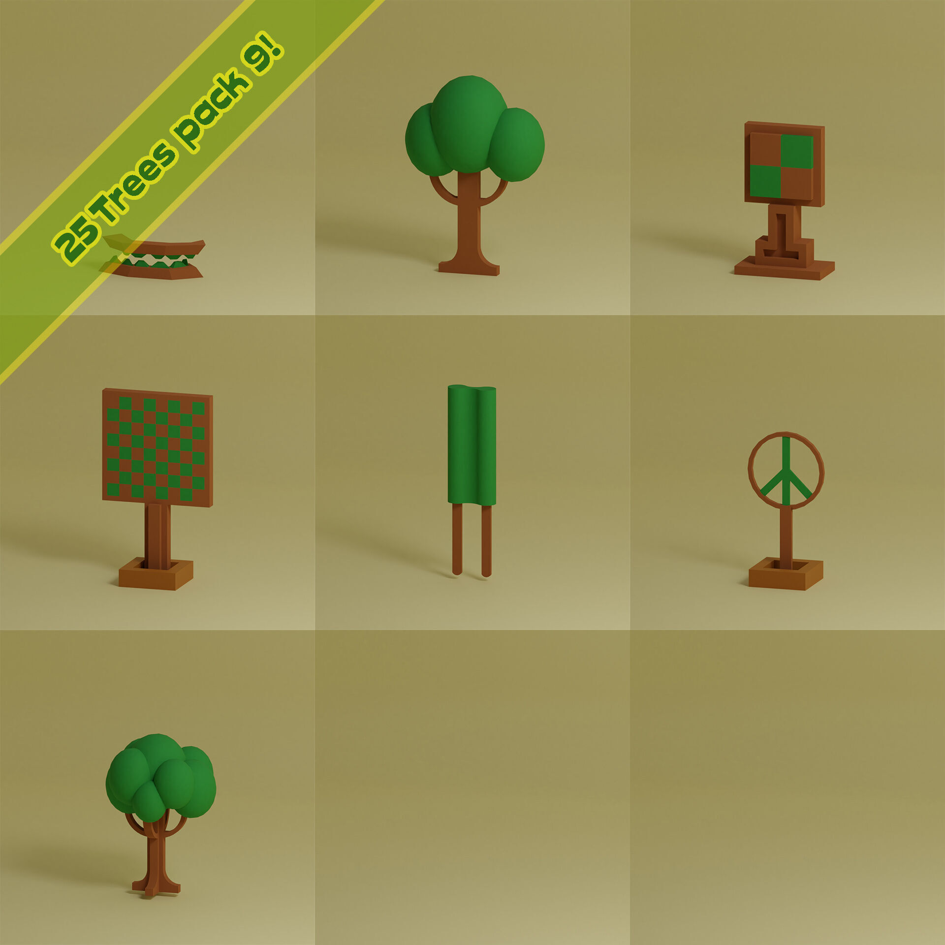 Low Poly Collection - 25 trees pack 9 Low-poly 3D model_5