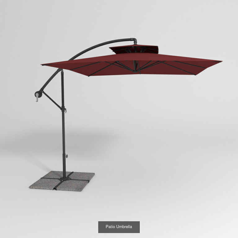 Patio Umbrellas 3D Model Collection_1
