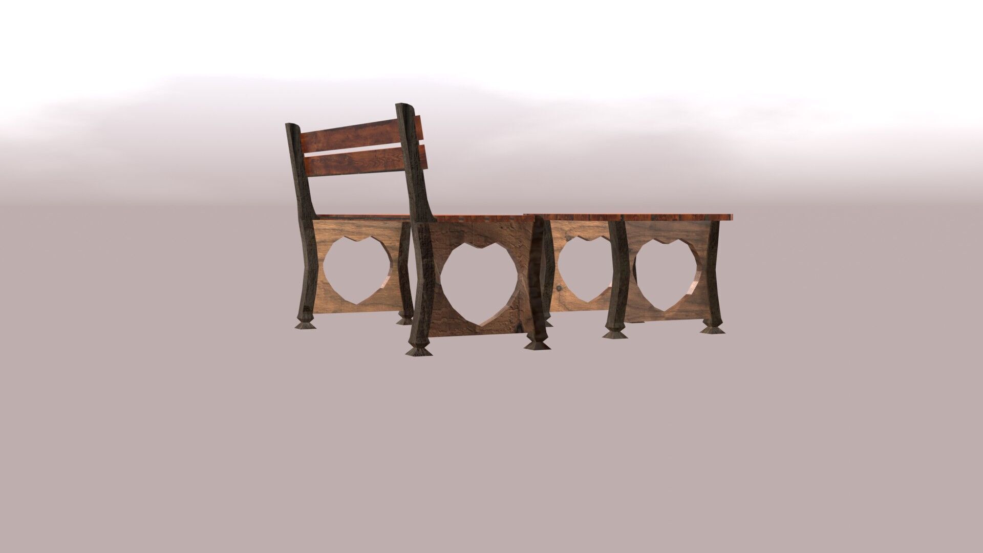 Stylized Low Poly Bench Model for Games VR and Animations Low-poly 3D model_8