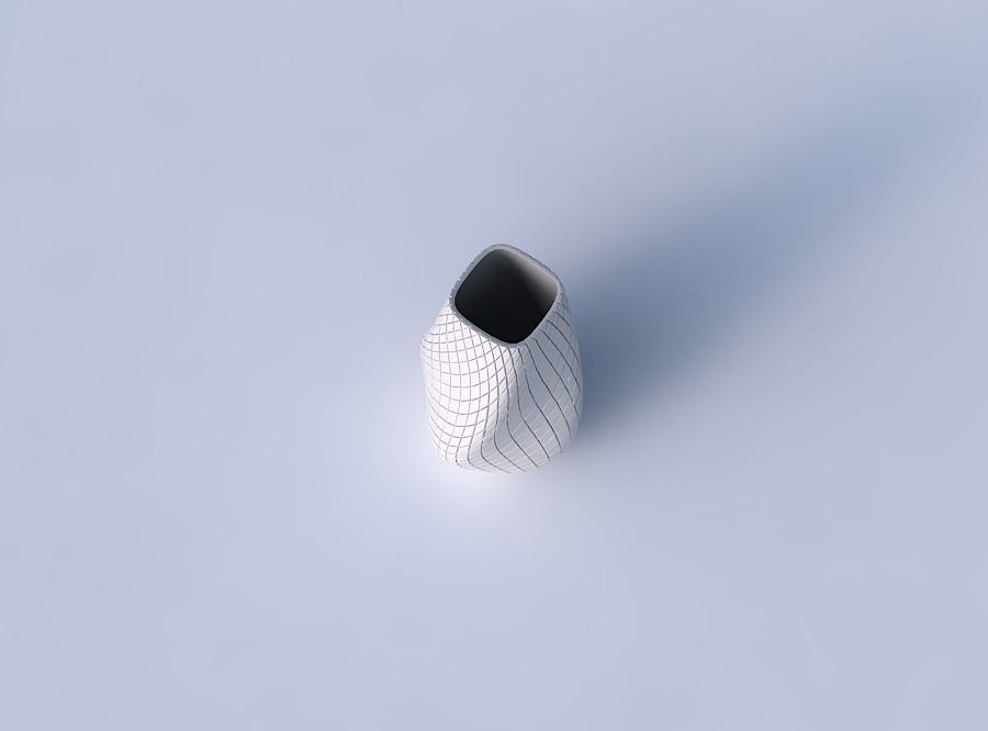 Bottom wide vase helix with diagonal grid plates 3D print model_2