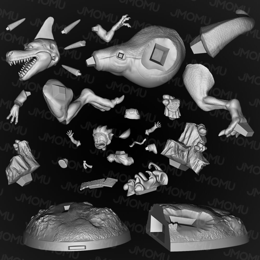 Gohan and Dino 3D print model_1