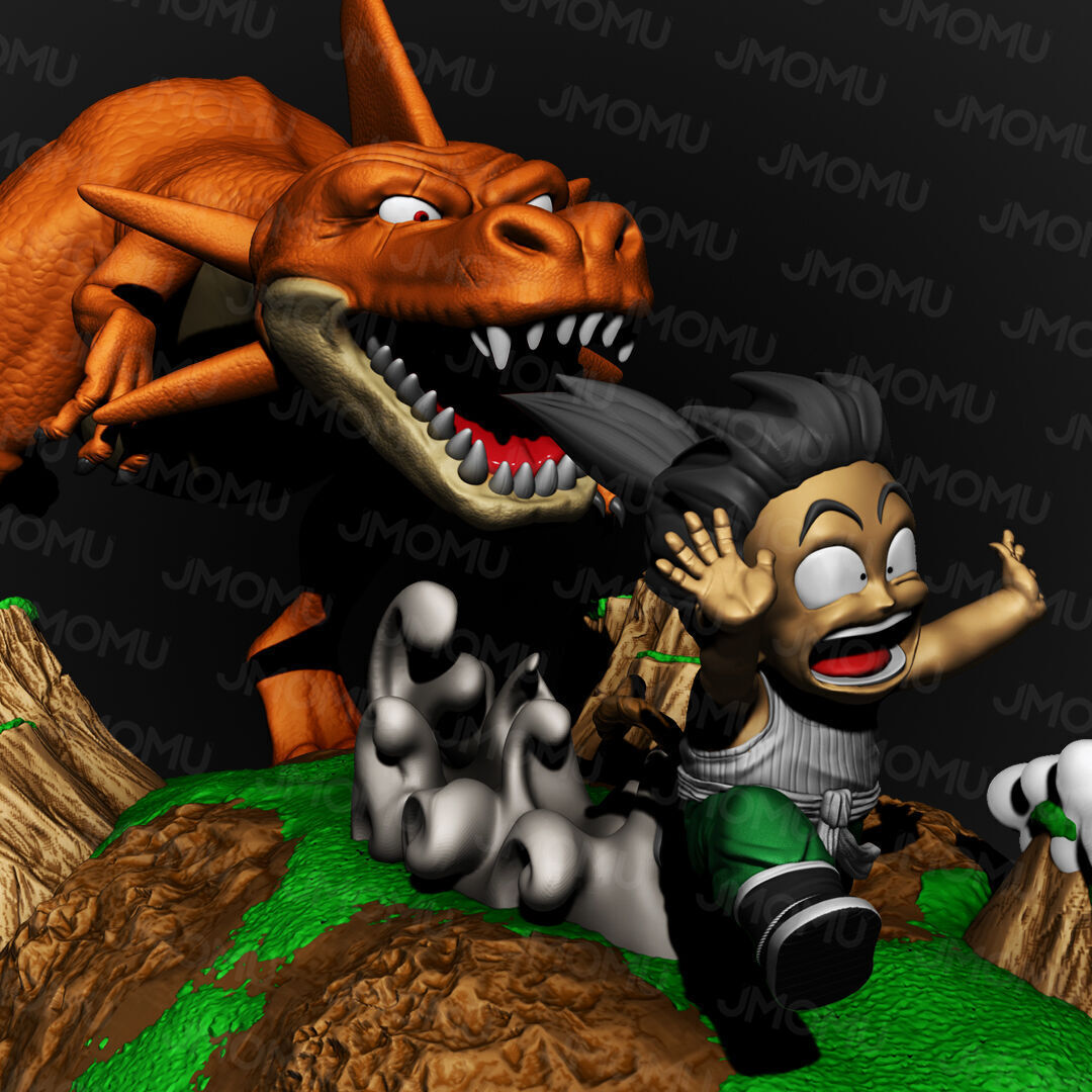 Gohan and Dino 3D print model_3