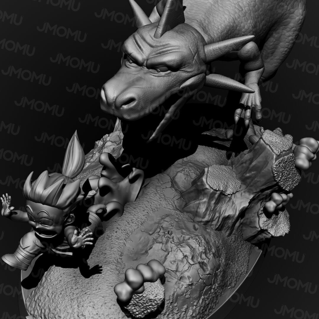 Gohan and Dino 3D print model_4