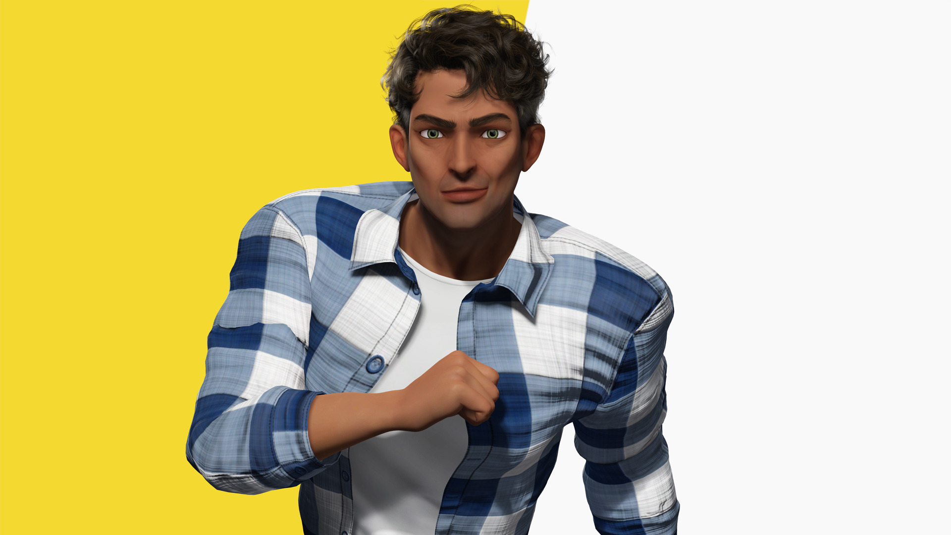 Intense Rugged Look Rigged Stylized Toon 3D Male Character Low-poly 3D model_2