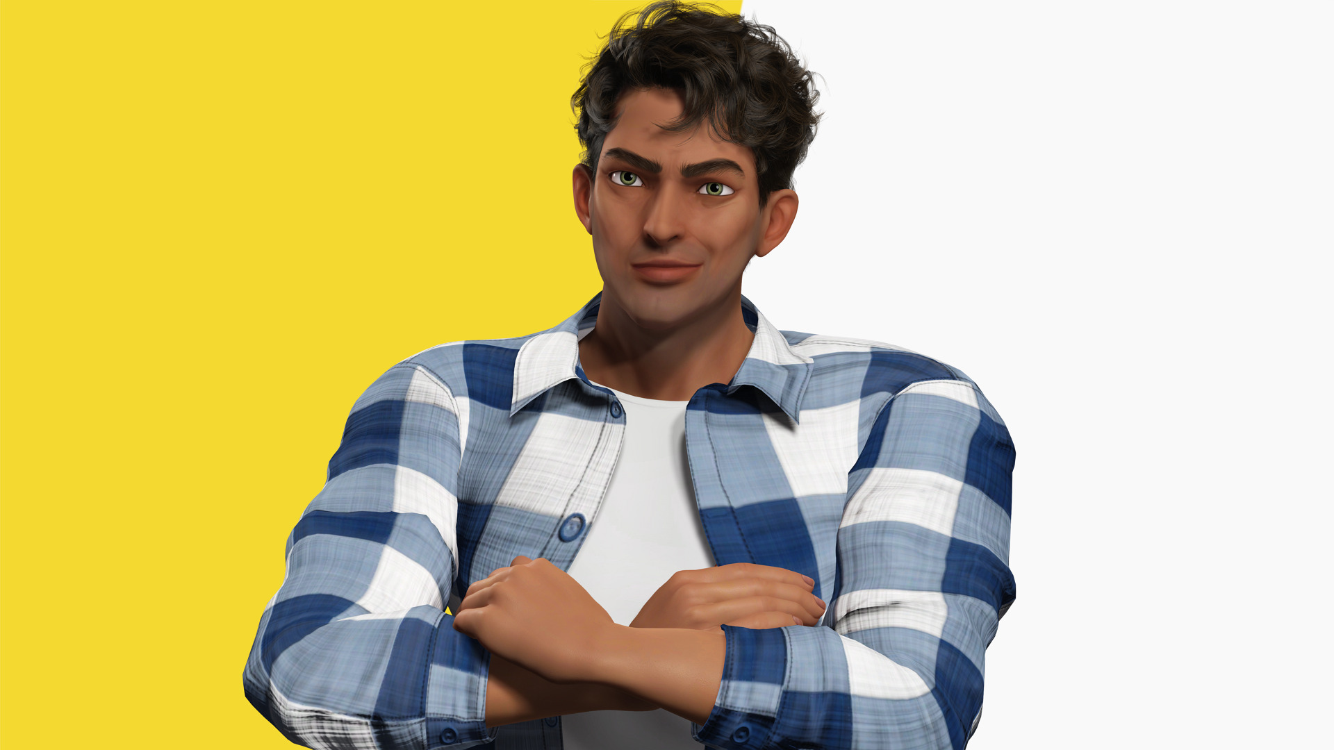 Intense Rugged Look Rigged Stylized Toon 3D Male Character Low-poly 3D model_6