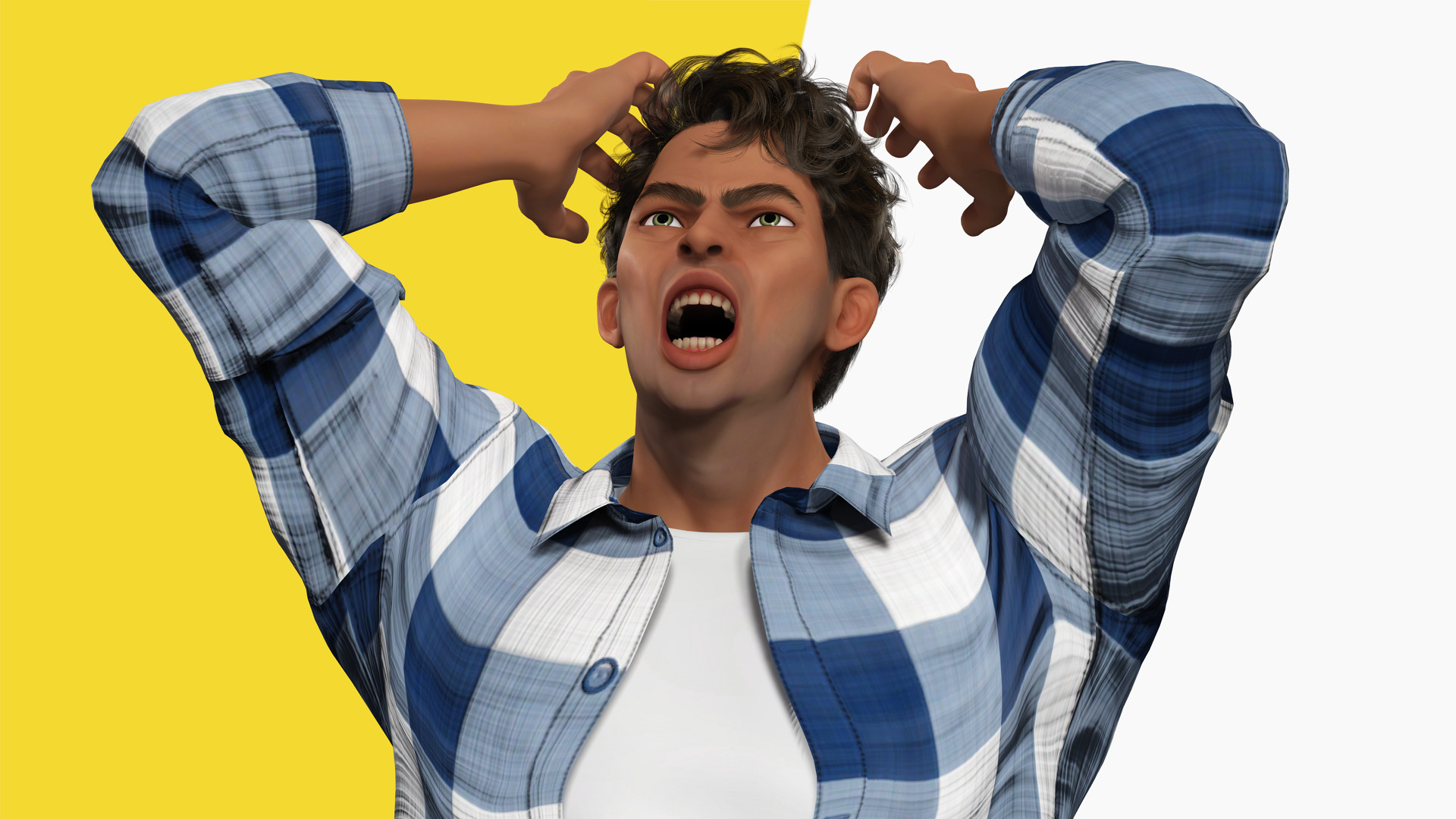 Intense Rugged Look Rigged Stylized Toon 3D Male Character Low-poly 3D model_7