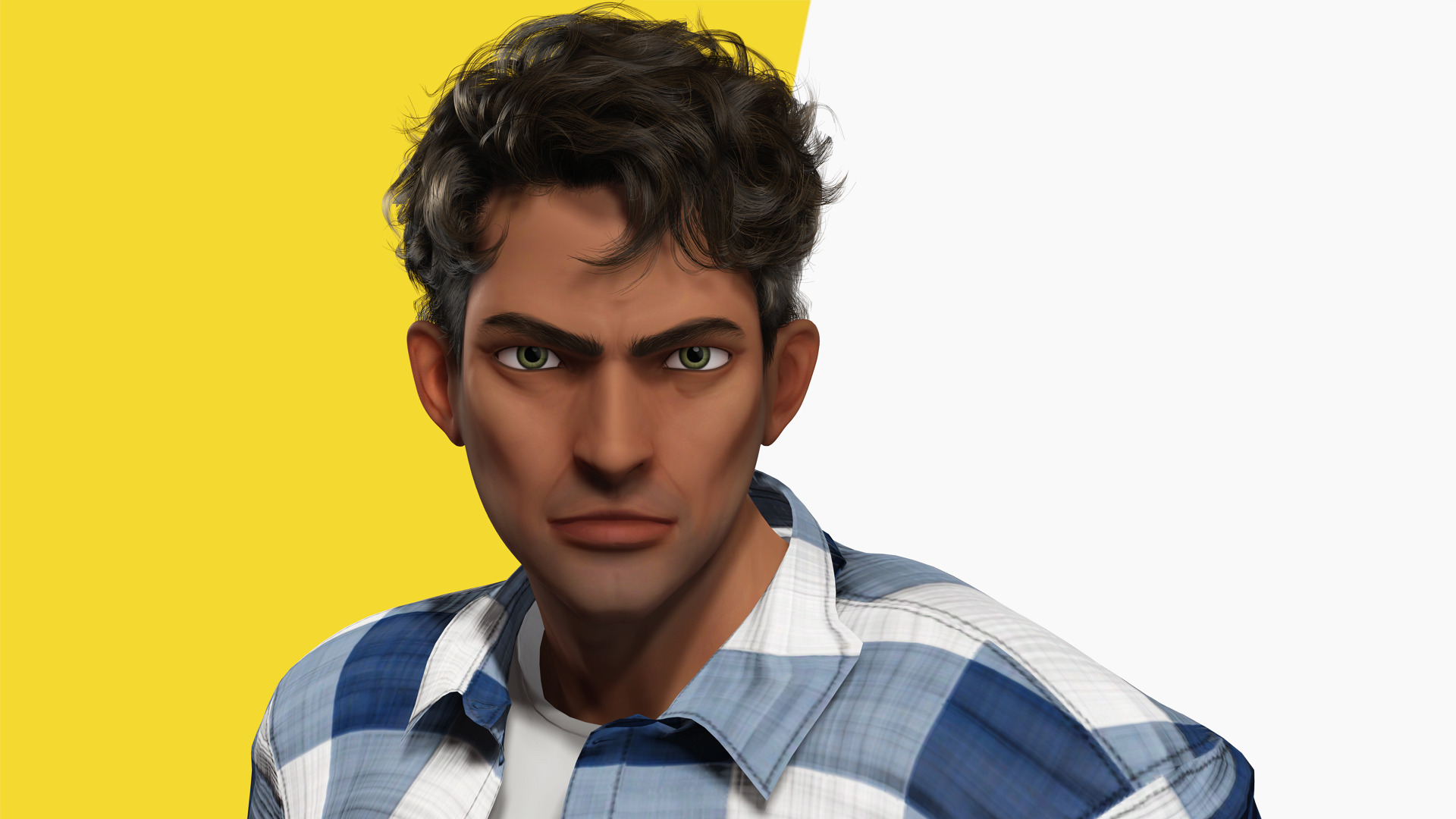 Intense Rugged Look Rigged Stylized Toon 3D Male Character Low-poly 3D model_8