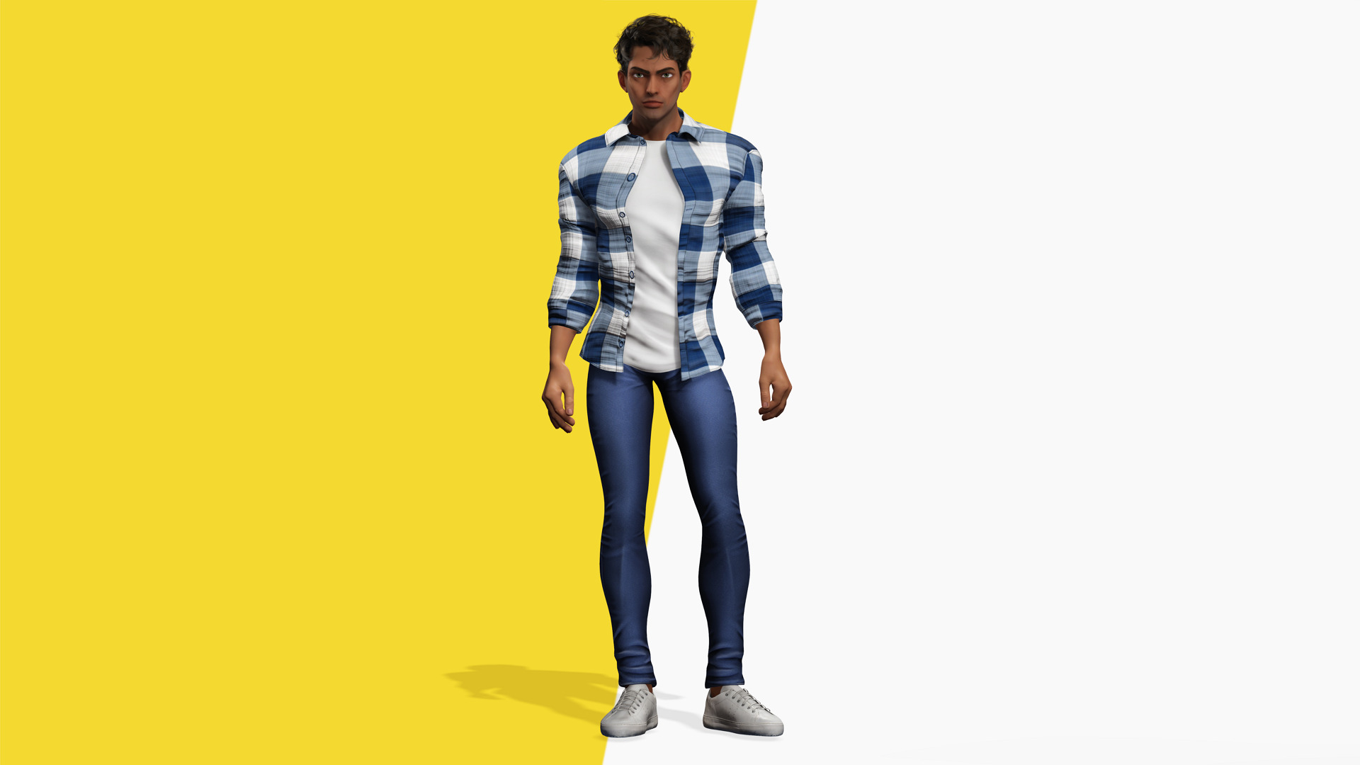 Intense Rugged Look Rigged Stylized Toon 3D Male Character Low-poly 3D model_5