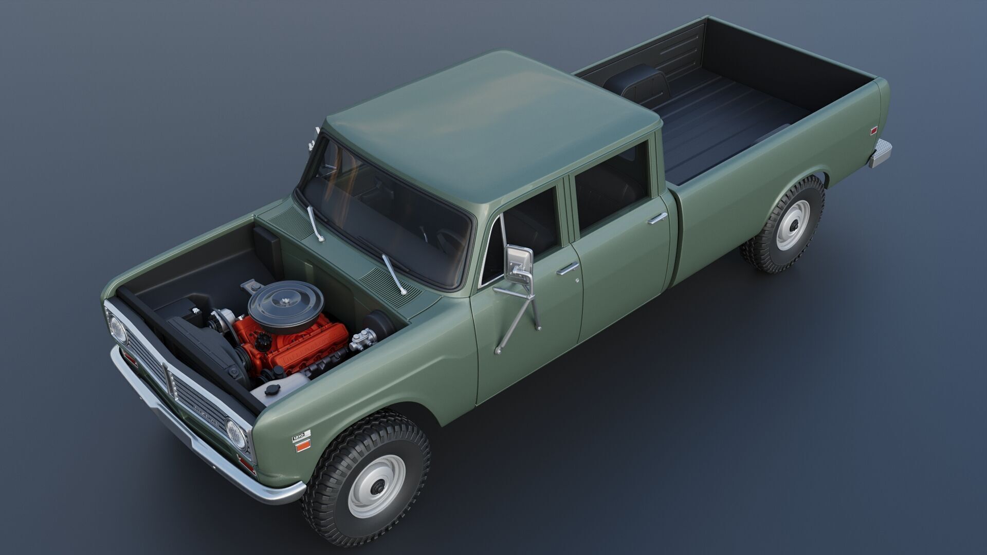 International Pickup Crew Cab 1972 3D print model_15