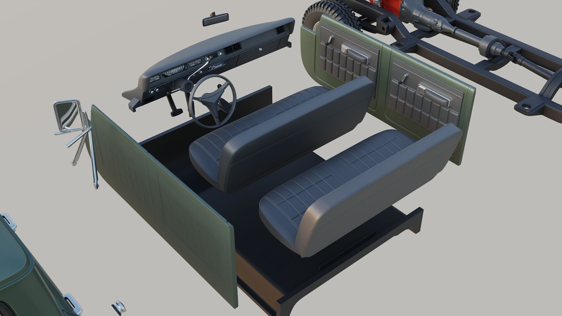 International Pickup Crew Cab 1972 3D print model_28