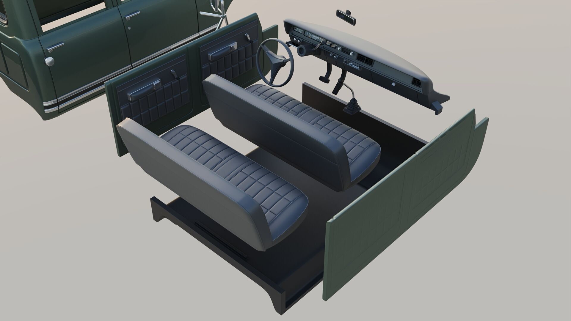 International Pickup Crew Cab 1972 3D print model_29