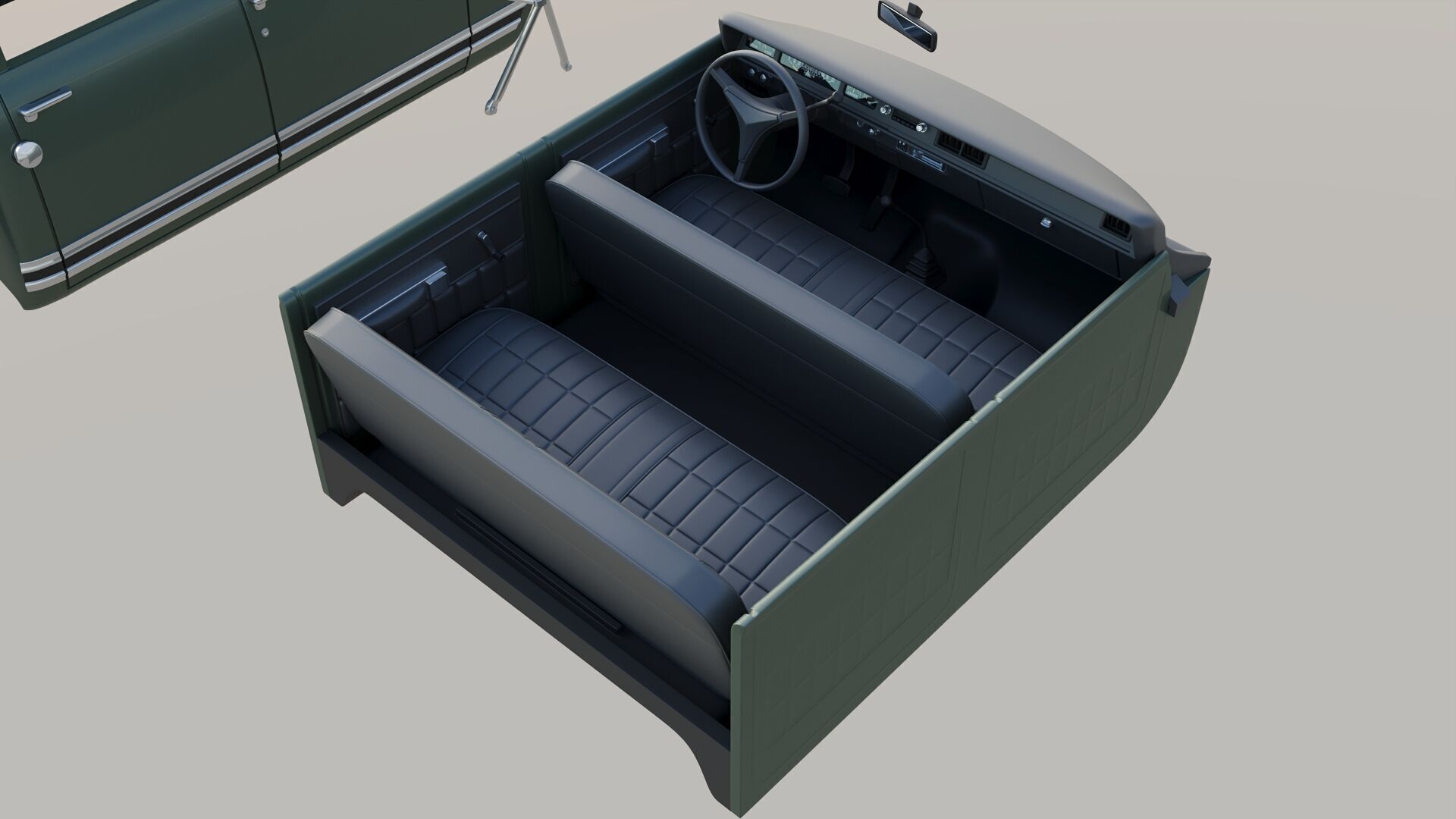 International Pickup Crew Cab 1972 3D print model_26