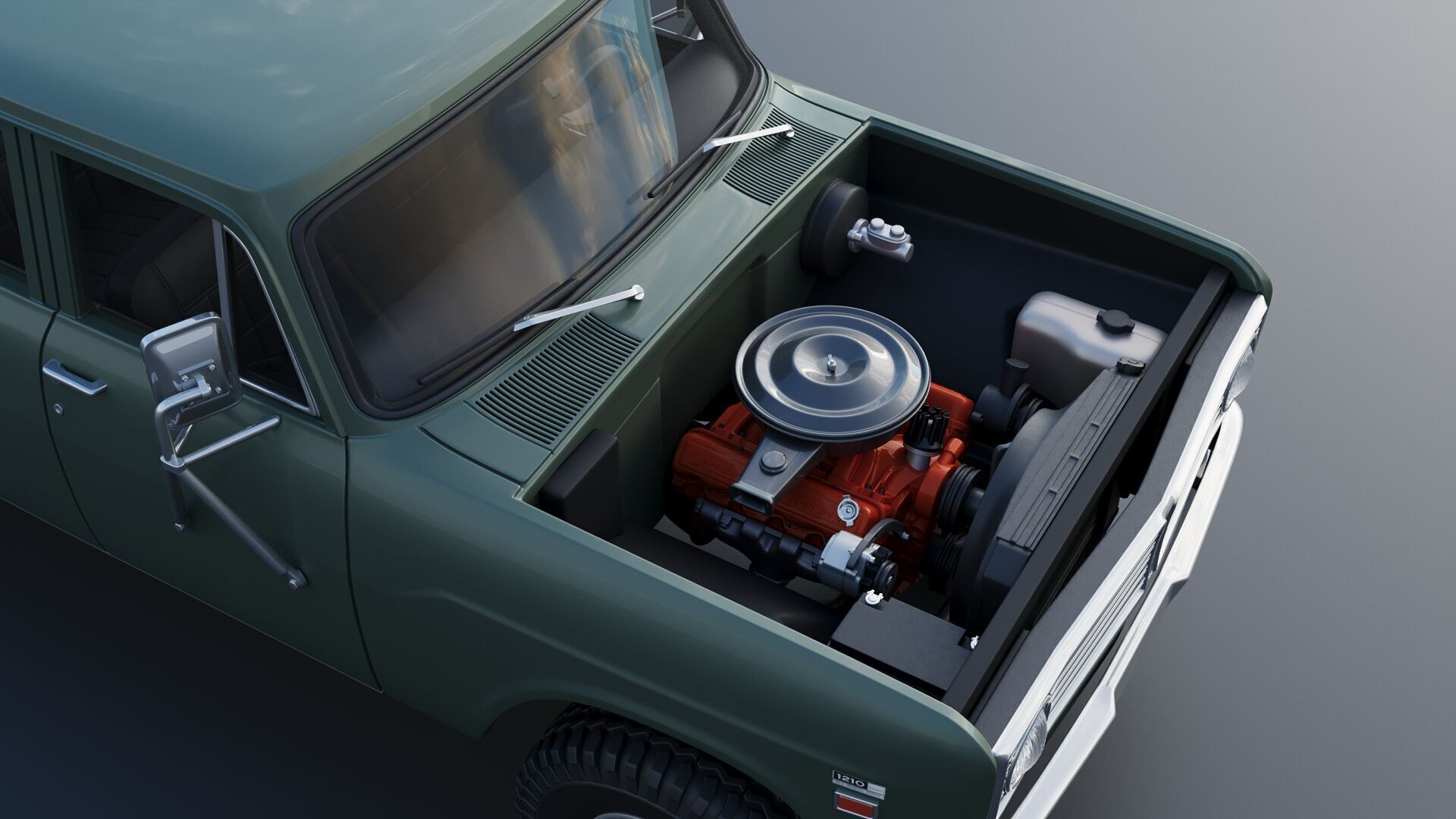 International Pickup Crew Cab 1972 3D print model_17