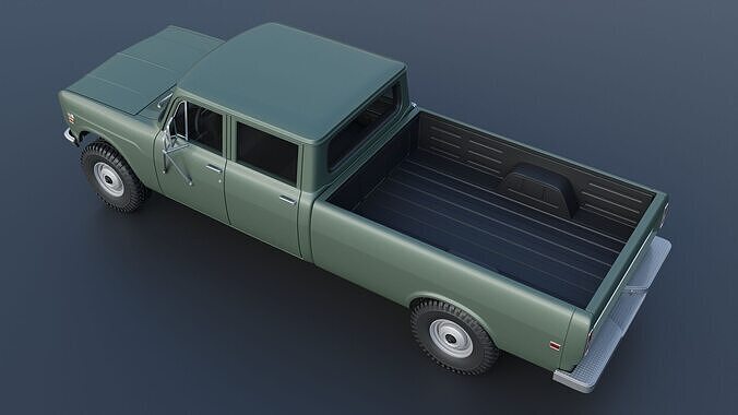 International Pickup Crew Cab 1972 3D print model 6