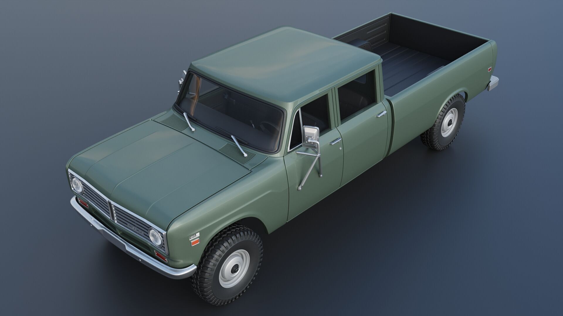 International Pickup Crew Cab 1972 3D print model_13