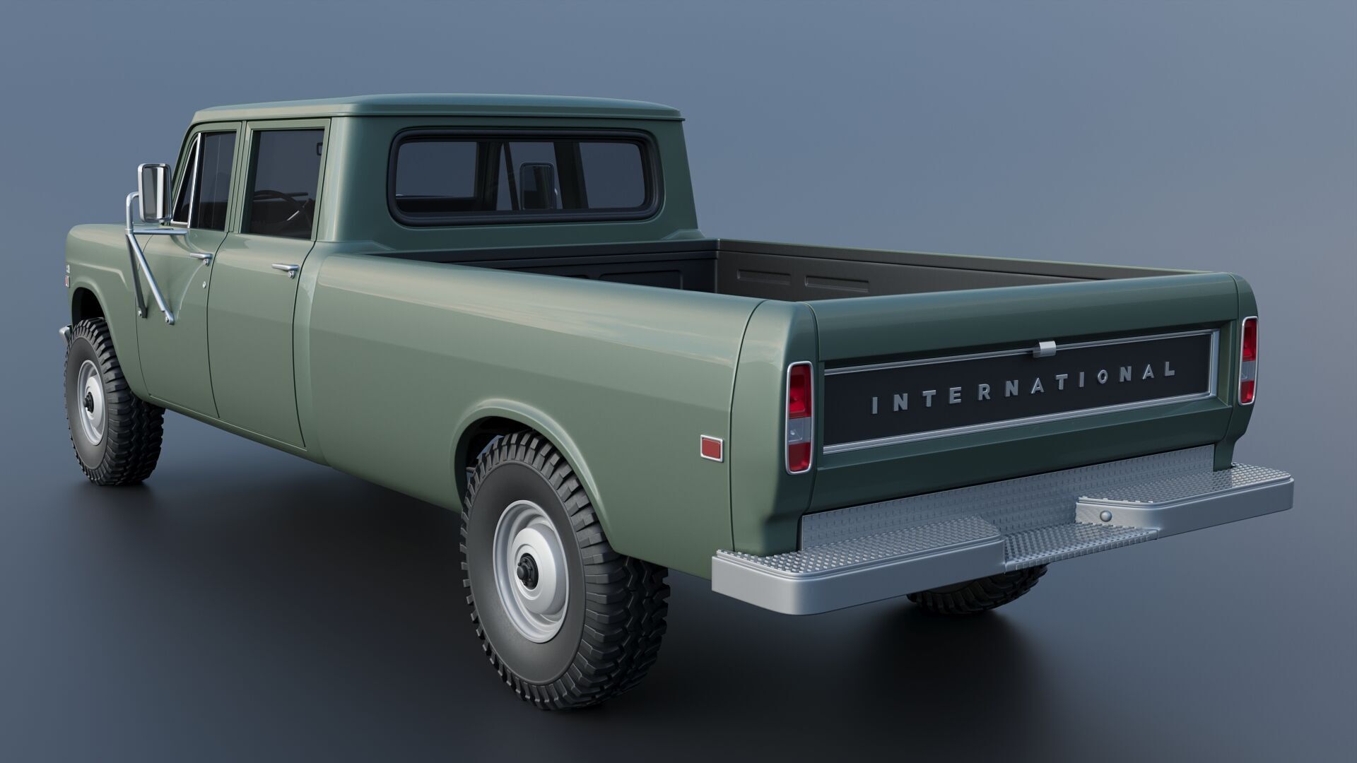International Pickup Crew Cab 1972 3D print model_4